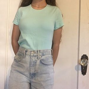 Petite small Croft & Barrow pale green  t-shirt